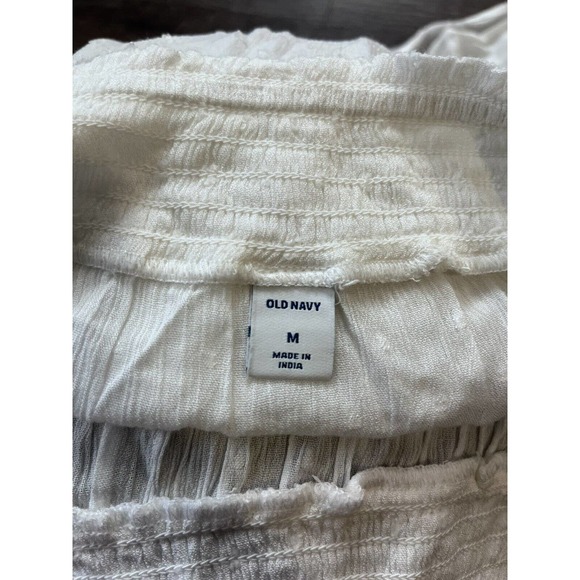 Old Navy Womens Short Sleeve Off Shoulder Blouse Size Medium White Flowy O5 - Picture 3 of 7